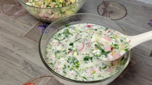 Самая вкусная Окрошка на кефире и минералке делюсь всеми секретами приготовления