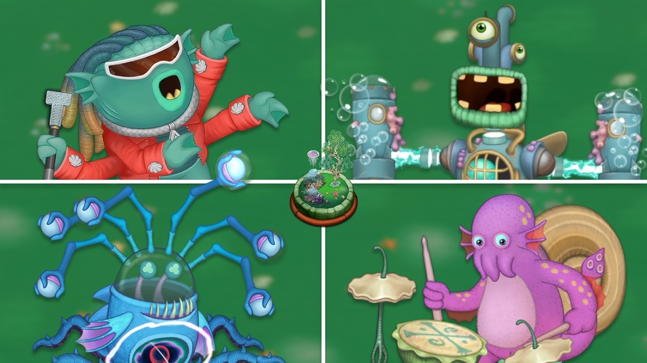 Остров Воды - Все Монстры, Песни и Анимации (My Singing Monsters, Мои Поющие Монстры)