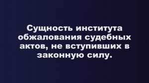 Сущность института Апелляции