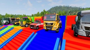 МАШИНКИ МОЛНИЯ МАКВИН И ЭВАКУАТОР ПРОТИВ ОПАСНЫХ ЯМ 😱 КТО ВЫЖИВЕТ В BeamNG Drive? #181 🔥