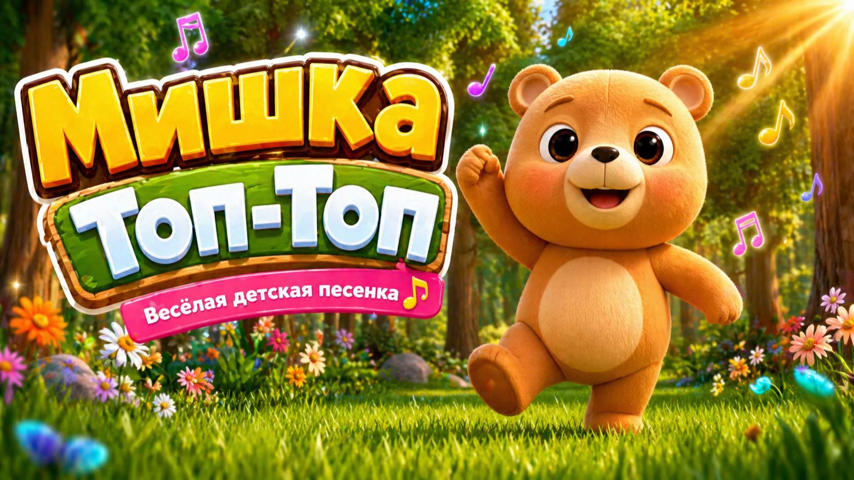 👉 Мишка Топ-Топ 🐻 Весёлая детская песенка | Мультик для малышей 0+ | Танцуй и пой