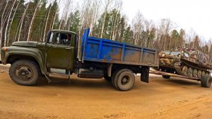 Зил с тралом по разбитой грунтовке! Критическая нехватка мощности!