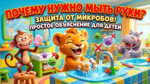 Почему нужно мыть руки 🧼 Защита от микробов | Простое объяснение для детей
