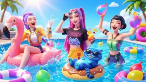 Вечеринка у бассейна с Дерпи Тайгером 💦🐯 [KPop Demon Hunters]