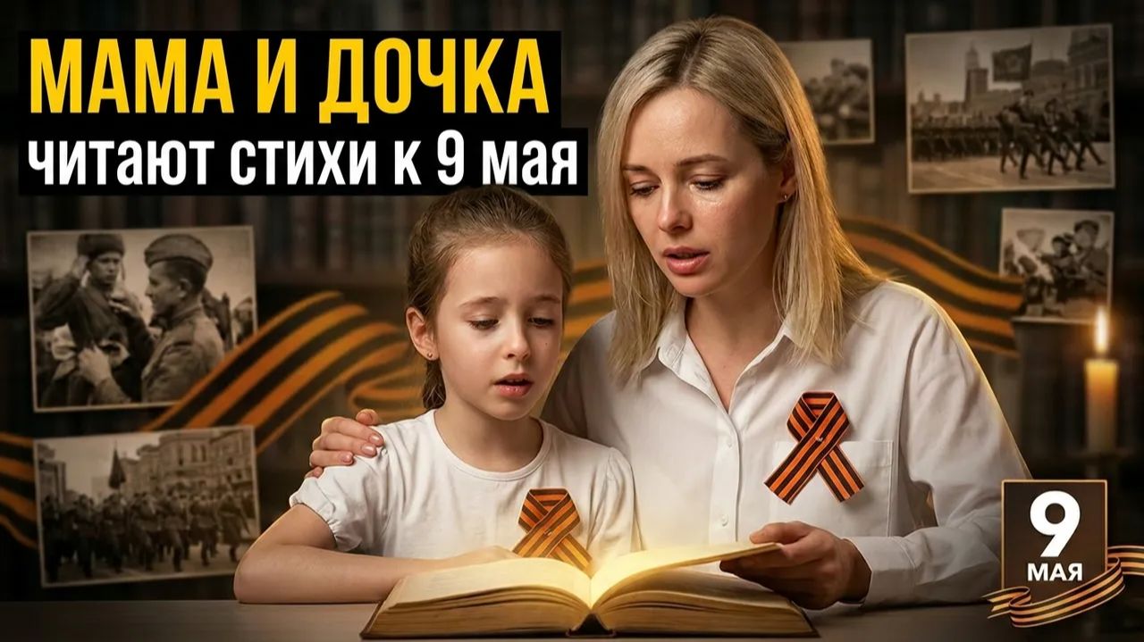 Мама и дочка читают стихи ко Дню Победы! Стихотворение о войне и СВО для детей на конкурс к 9 мая