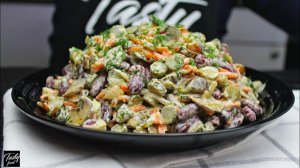 Фасоль, Грибы и Огурчик вкуснее мяса Постный салат за 5 минут!