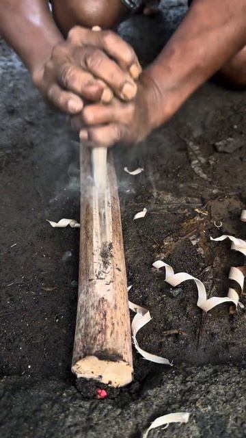 Starting A Fire In The Morning With A Fire Plow #primitivefirelighting #bushcraft #survival