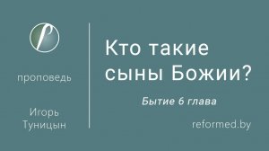Кто такие сыны Божии? || пастор Игорь Туницын