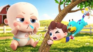 🍿🌈 Малыш чихает! | Дети учатся хорошим привычкам | Детские стишки| BabyBas