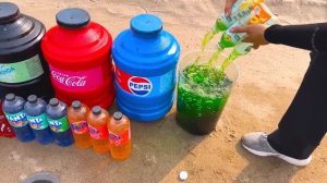 How to make Giant Umbrella made with Rainbow Orbeez, Mtn Dew, Big Pepsi, Fanta & Coca Cola vs Mentos