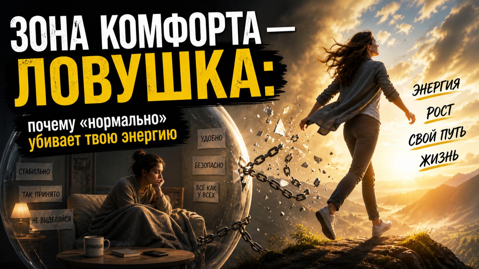ЗОНА КОМФОРТА - ЛОВУШКА: почему «нормально» убивает твою энергию / Психология + православие