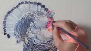 Акварельная индейка 🍁 Пошаговое руководство