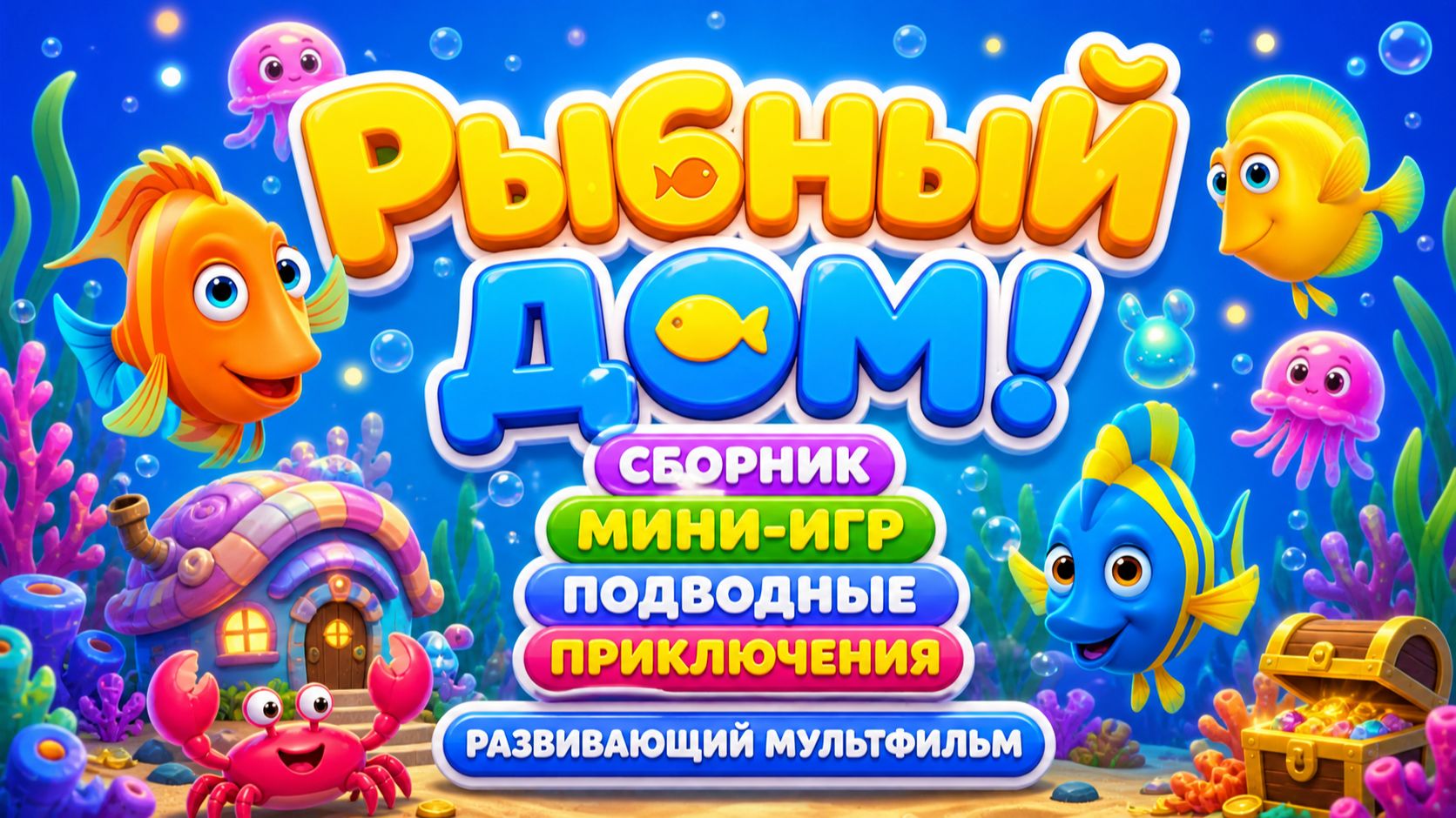 Fishdom 🐠 Рыбный дом! 🌊 Сборник мини-игр подводные приключения 🎮 Развивающий мультфильм