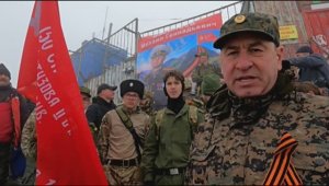 Акция- Знамя Победы на вершине горы Бештау.г. Железноводск 2026г.