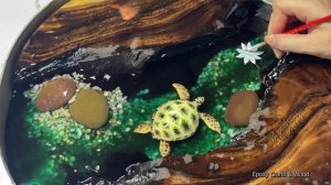 Карп кои, дерево, эпоксидная смола уникальное кресло
