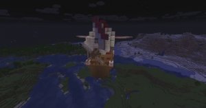 мой дирижабль с  модом Create Aeronautics