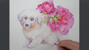 Демонстрация акварельного портрета питомца 🐶