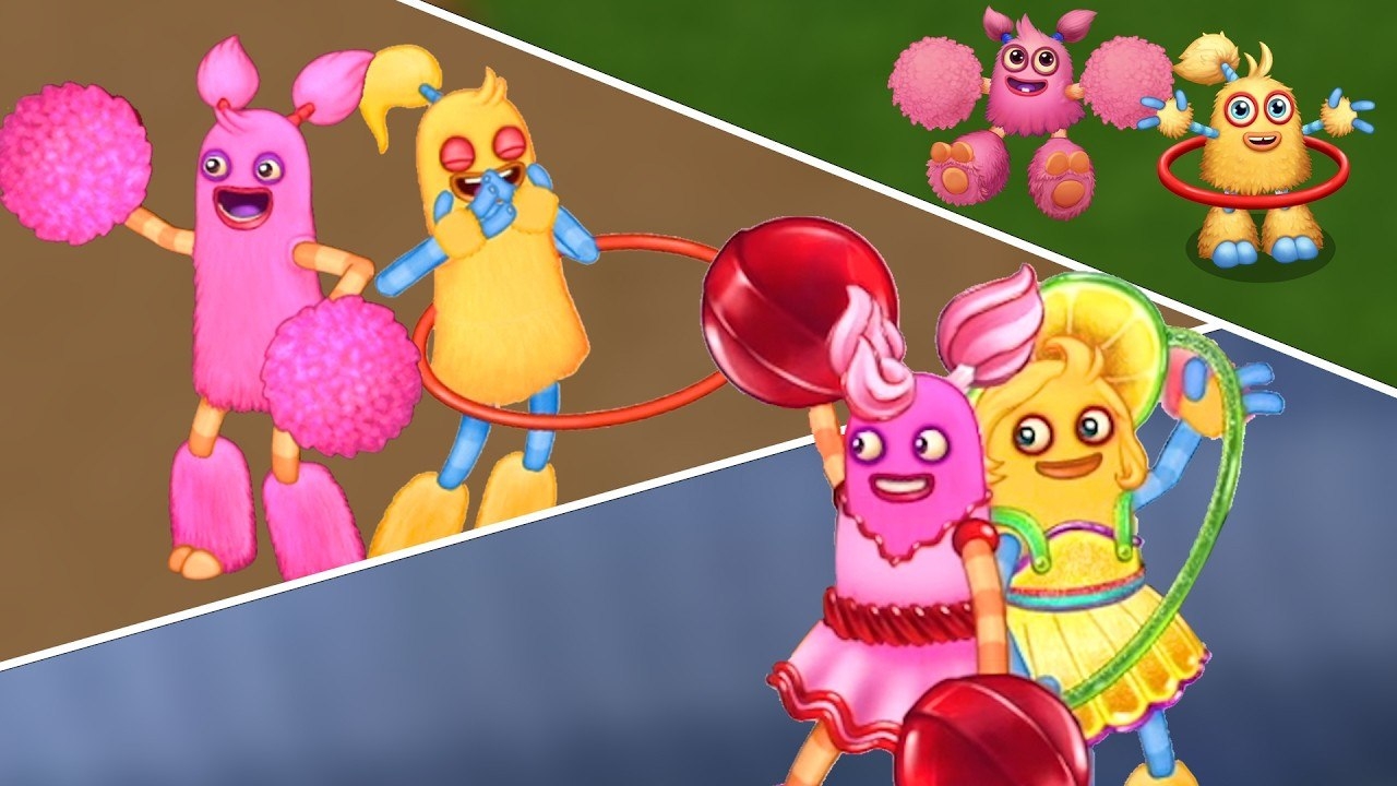 Дуэт ПомПом и Хулы: Все Песни и Анимации на Всех Островах (My Singing Monsters, Мои Поющие Монстры)