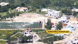 Кадры уничтожения израильского танка «Меркава» ударом FPV дрона Хезболлы.