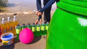 Giant Toothpaste Eruption from Big Orbeez, Balloons Pepsi, Mtn Dew, Coca Cola vs Mentos Underground