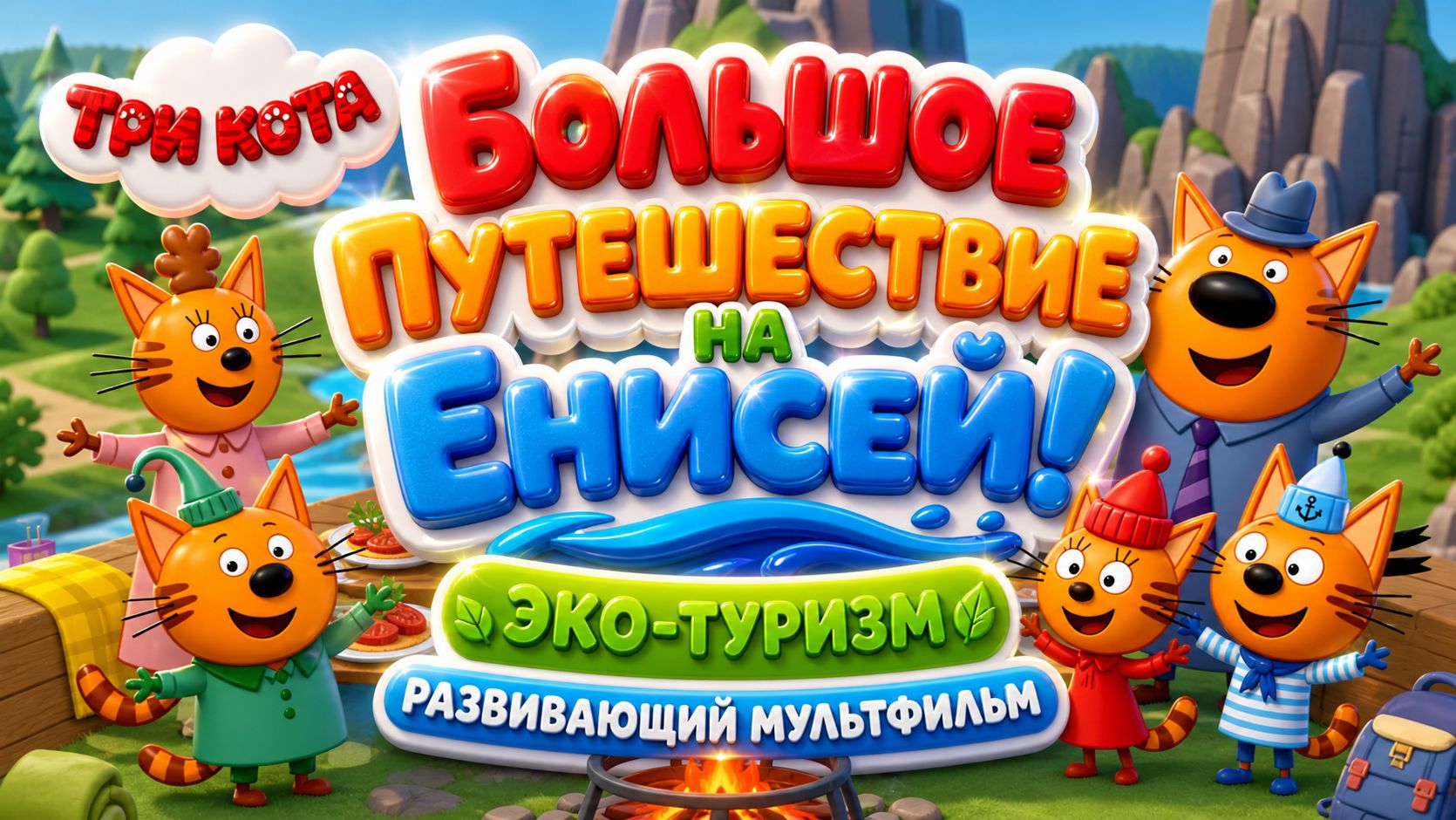 три кота: большое путешествие на Енисей! 🌿 Эко-туризм 🚣 Развивающий мультфильм