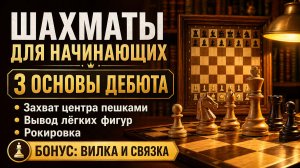 Шахматы для начинающих: три основных пункта в дебюте, вилка и связка
