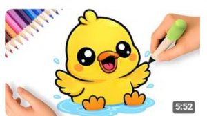 КАК НАРИСОВАТЬ ПРОСТОГО МИЛОГО УТЕНКА 🦆