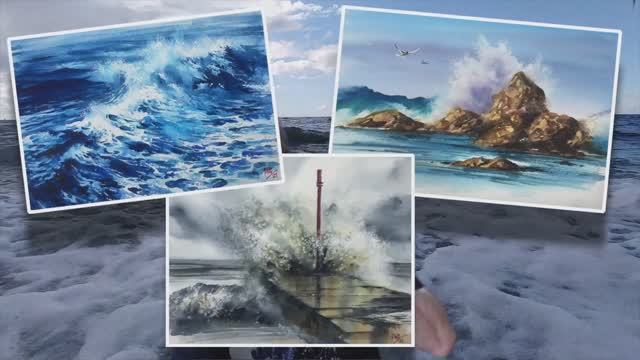 Как нарисовать бурное море акварелью — 3 варианта