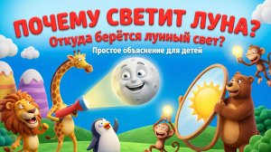 Почему светит Луна 🌙 Откуда берётся лунный свет | Простое объяснение для детей
