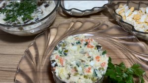 2 блюда из куриной грудки,щавелевый борщ+оливье неклассический