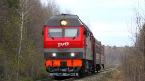 «Подмигнули». ТЭП70БС-221 с пригородным поездом Казань-Пасс. — Йошкар-Ола