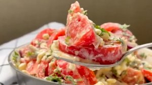 Очень вкусный салат с помидорами и творогом в сливках Рецепт приготовления на видео ПП ЗОЖ рецепт