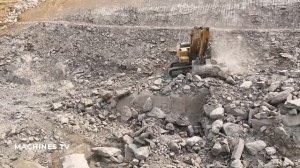UNSTOPPABLE POWER!! 😱 Excavator SANY SY500 Clearing Big Mountain Stone To Build New Road Over High