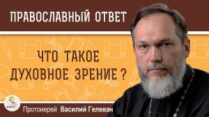 Что такое духовное зрение ?  Протоиерей Василий Гелеван