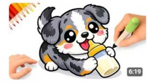 КАК НАРИСОВАТЬ МИЛОГО ЩЕНКА 🐶🍼