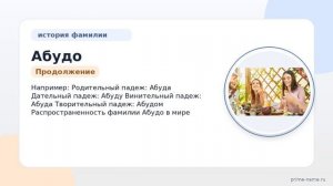 Фамилия Абудо: происхождение, значение и склонение
