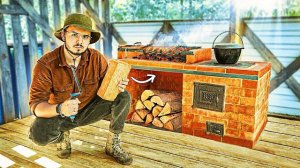 КИРПИЧНЫЙ МАНГАЛ своими руками в ЛЕСУ! - Лесная Хижина
