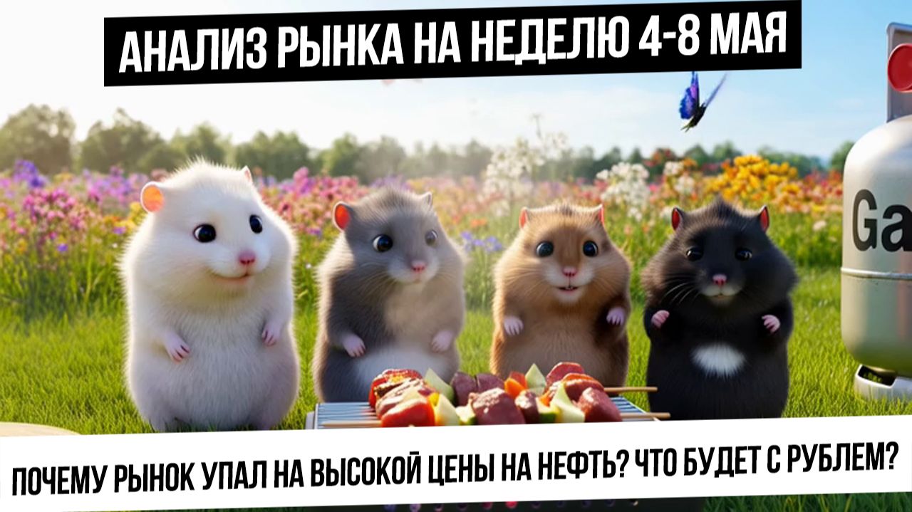 Анализ рынка на неделю 4-8 мая. Почему при высокой цене на нефть рынок РФ падает? Рубль! Газ! Золото
