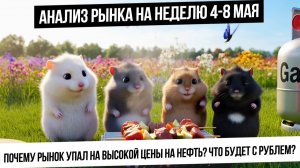 Анализ рынка на неделю 4-8 мая. Почему при высокой цене на нефть рынок РФ падает? Рубль! Газ! Золото