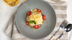 Спагетти со сметанным соусом