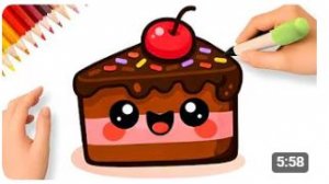 КАК НАРИСОВАТЬ ПРОСТОЙ МИЛЫЙ ТОРТ 🍰🎂
