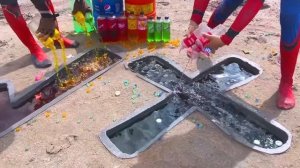 Giant Toothpaste Eruptions from 2 Heart holes, Big Fanta & Coca Cola, Mirinda, 7up, Orbeez vs Mentos
