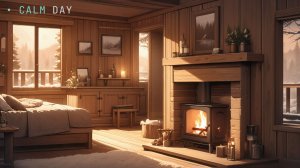 Дерево и зимний свет — уютная анимация для сна