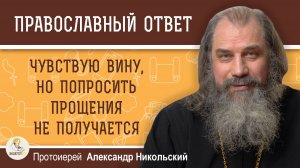 Понимаю, что виноват, но попросить прощения не могу.  Протоиерей Александр Никольский