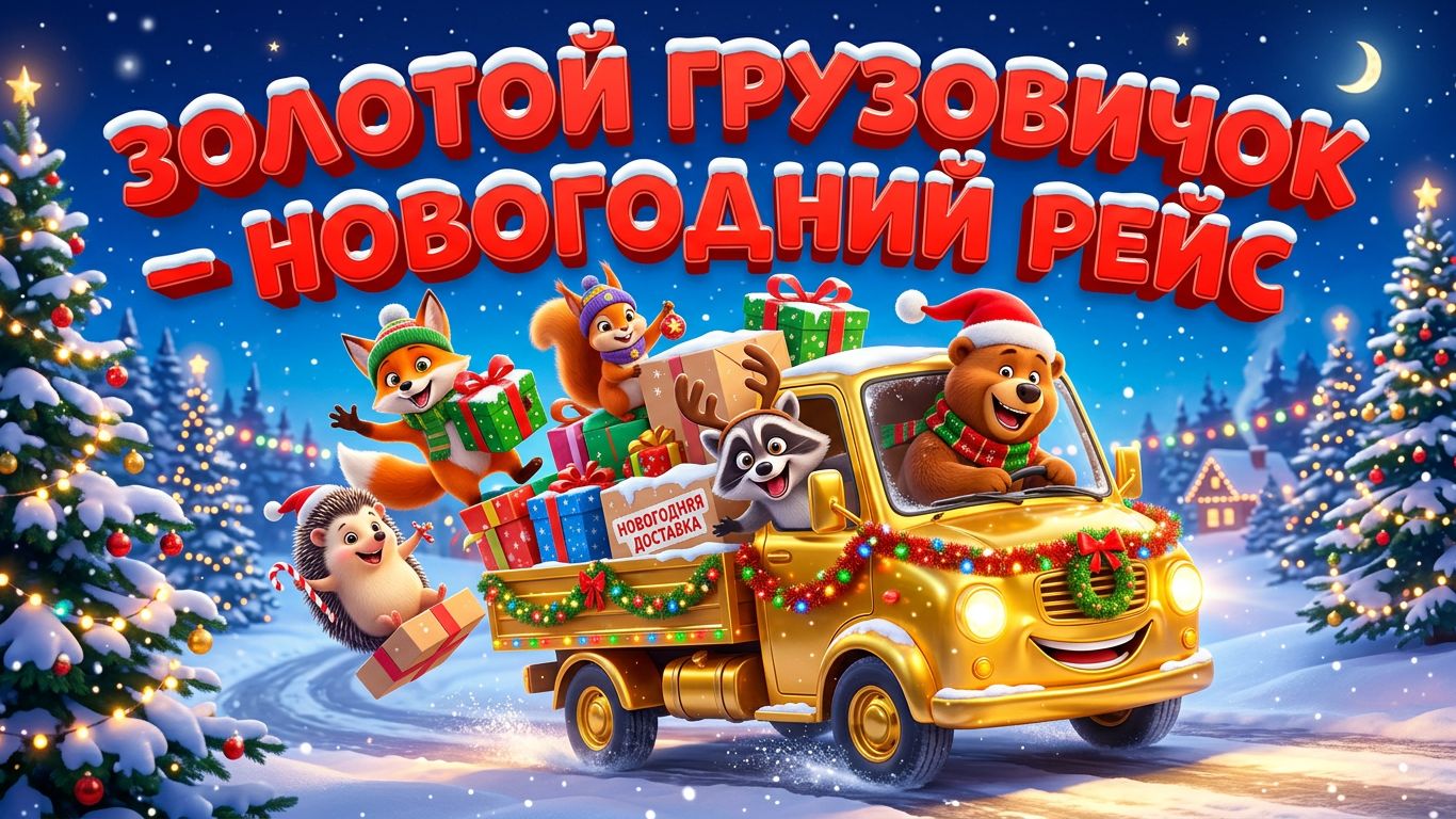 Золотой грузовичок — новогодний рейс 🎄🚚 Волшебное приключение для детей | Мультик