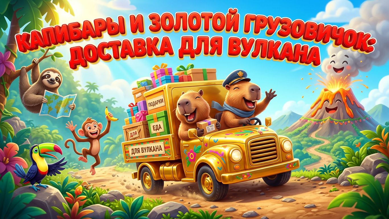Капибары и золотой грузовичок: доставка для вулкана 🌋🚚 Весёлое приключение для детей | Мультик