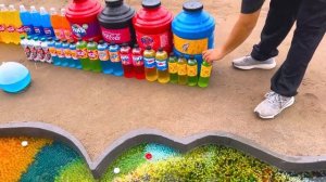 How to Make Giant Rainbow Elephant pit with Lots of Giant Balloons, Orbeez, 7up, Coca Cola vs Mentos