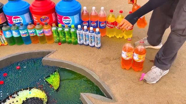 Experiment_ How to make Rainbow SONIC with Big Orbeez, Fanta, Coca Cola vs Mentos and Popular Sodas