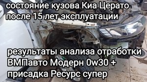 Лаб. анализ отработки моторного масла ВМПавто Модерн 0w30, меняю масло в G4FC