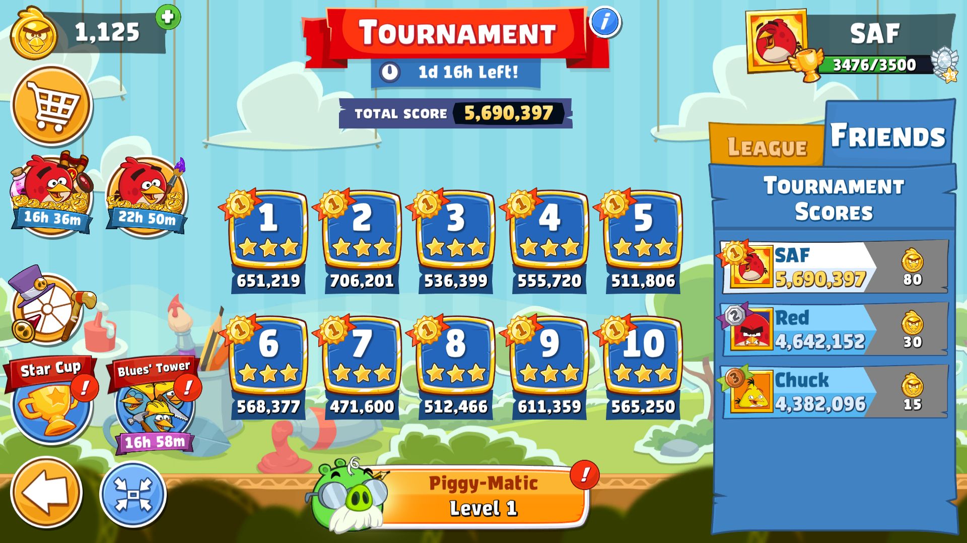 Angry Birds Friends. Турнир (02.05.2026). Все уровни 3 звезды. Прохождение от SAFa.
